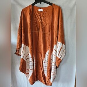 The Blu Ivy orange and white tie-dye kimono One size